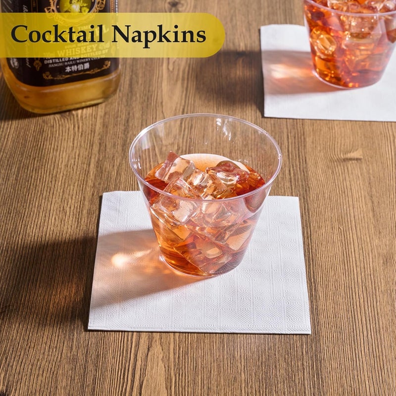 Vplus 500 Pack Cocktail Napkins Paper, 3-Ply Beverage Napkins, Disposable White Square Napkins, Perfect for Restaurant, Event, Bar, Wedding, Baby Shower and Daily Use - Image 2